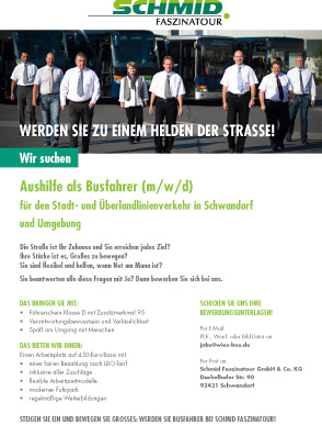 Stellenanzeige Aushilfe als Busfahrer