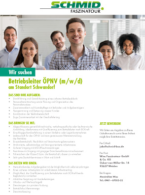 Stellenanzeige Betriebsleiter
